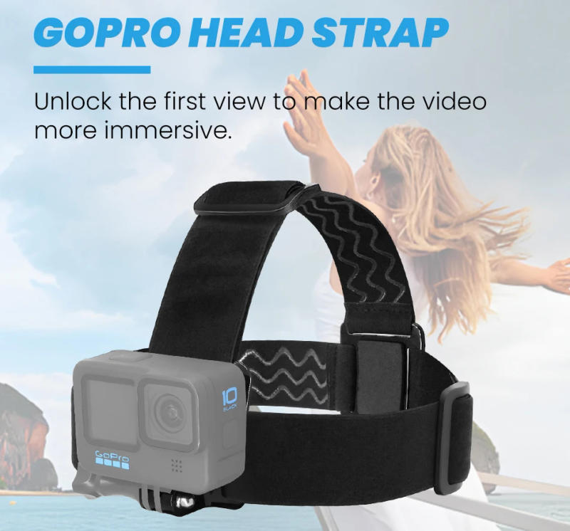 Description Picture 4 of itemGoPro HERO13 original Head Strap+QuickClip headband Insta360 accessory camera holder for Go Pro 12 11 10 9 8 Black sports camera