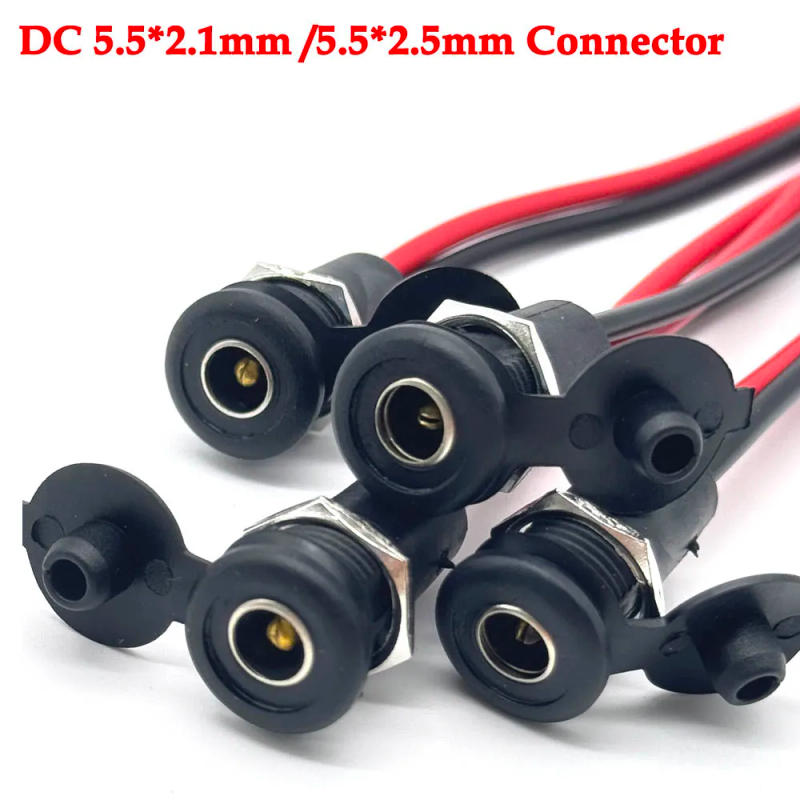 Description Picture 2 of item1/3PCS DC 5.5*2.1/5.5*2.5 Power Cable Wire Connector 5521 5525 Charger high Current DC Power Plug Female Socket About 20CM