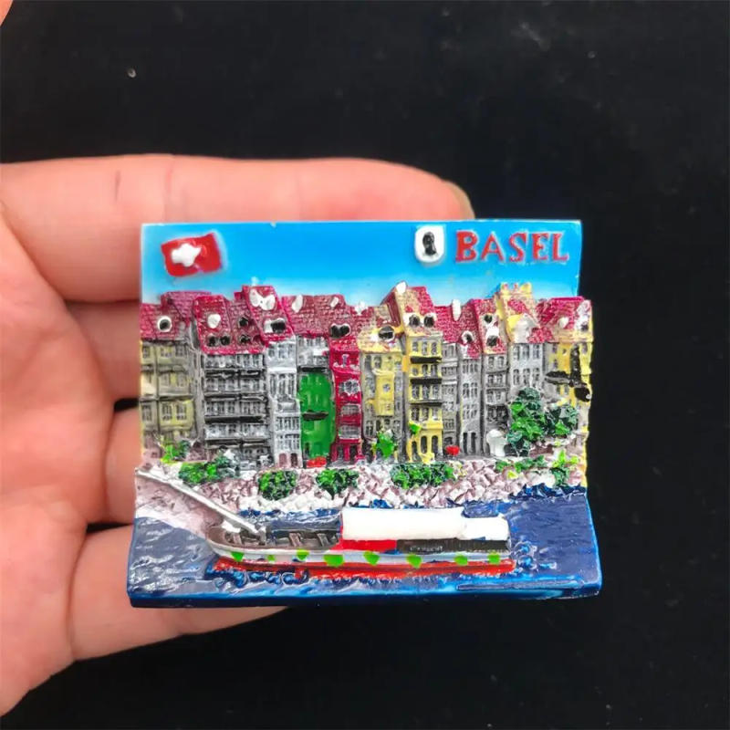 Description Picture 4 of itemHand-painted Fridge Magnets Switzerland Basel Eiffel Tower Sophia Church Castle Tourism Souvenir Magnetic Refrigerator Stickers