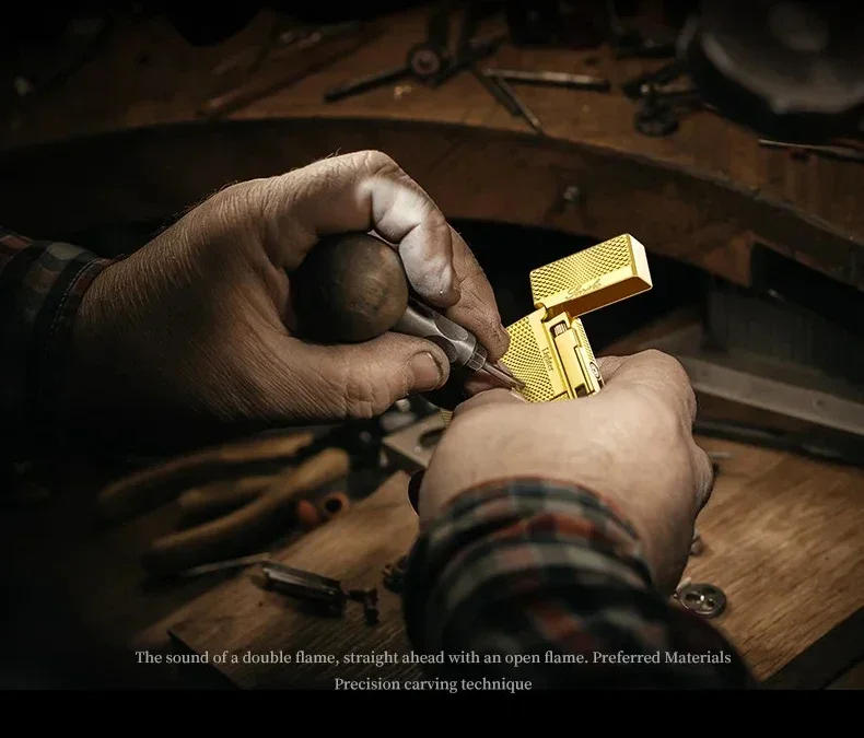 Description Picture 4 of itemMetal Windproof Torch Gas Lighter Double Flame Butane Lighter Smoking Accessory  Gadgets for Men Gift Cigarette Lighter