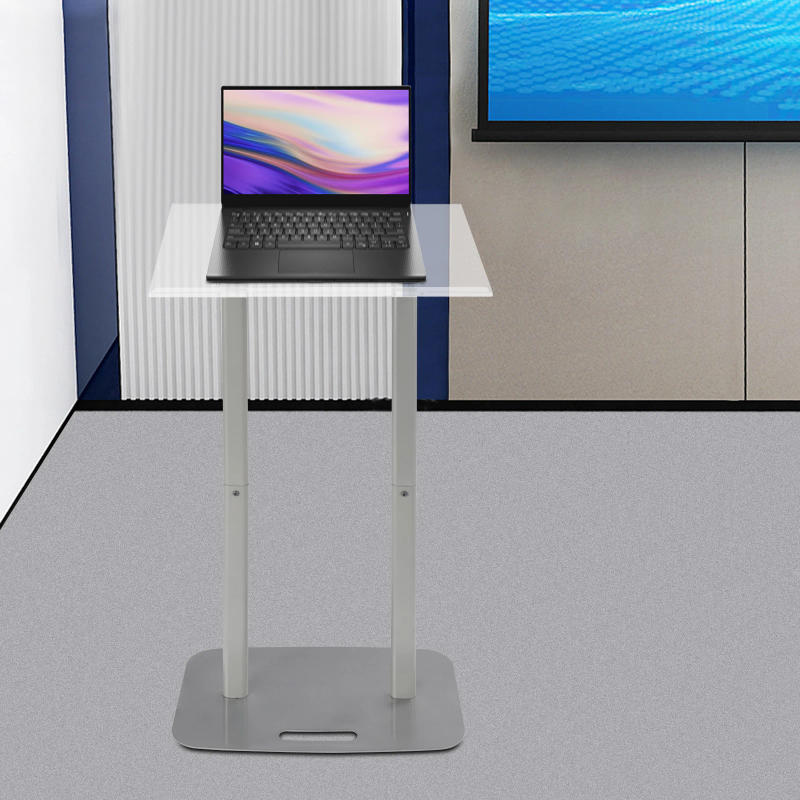 Description Picture 6 of itemFloor Standing Acrylic Podium, Silver Iron Body and Base, Standing Lectern, Pulpit Desk, 46.46 Inch Height
