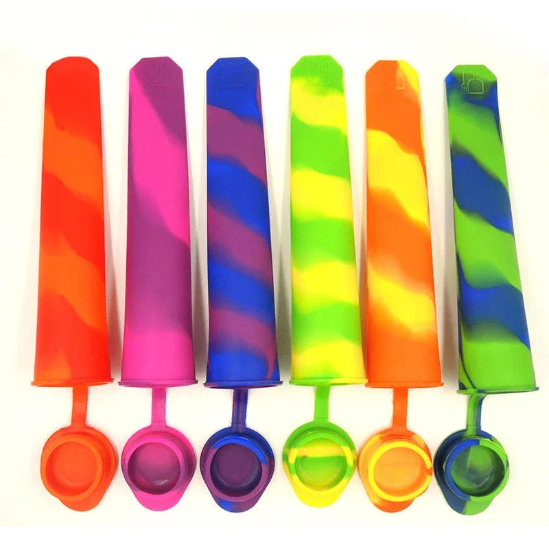 Description Picture 4 of item2pc Rainbow Silicone Ice Tube Mold Push Up Frozen Stick Cream PopYogurt Jelly Lolly Maker Mould Popsicle Moulds   Scoop
