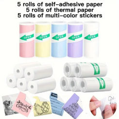 Mini Printer Paper Refill Roll Thermal Paper Printable Sticker Paper For Pocket Wireless Printer For Study Notes Work Photos