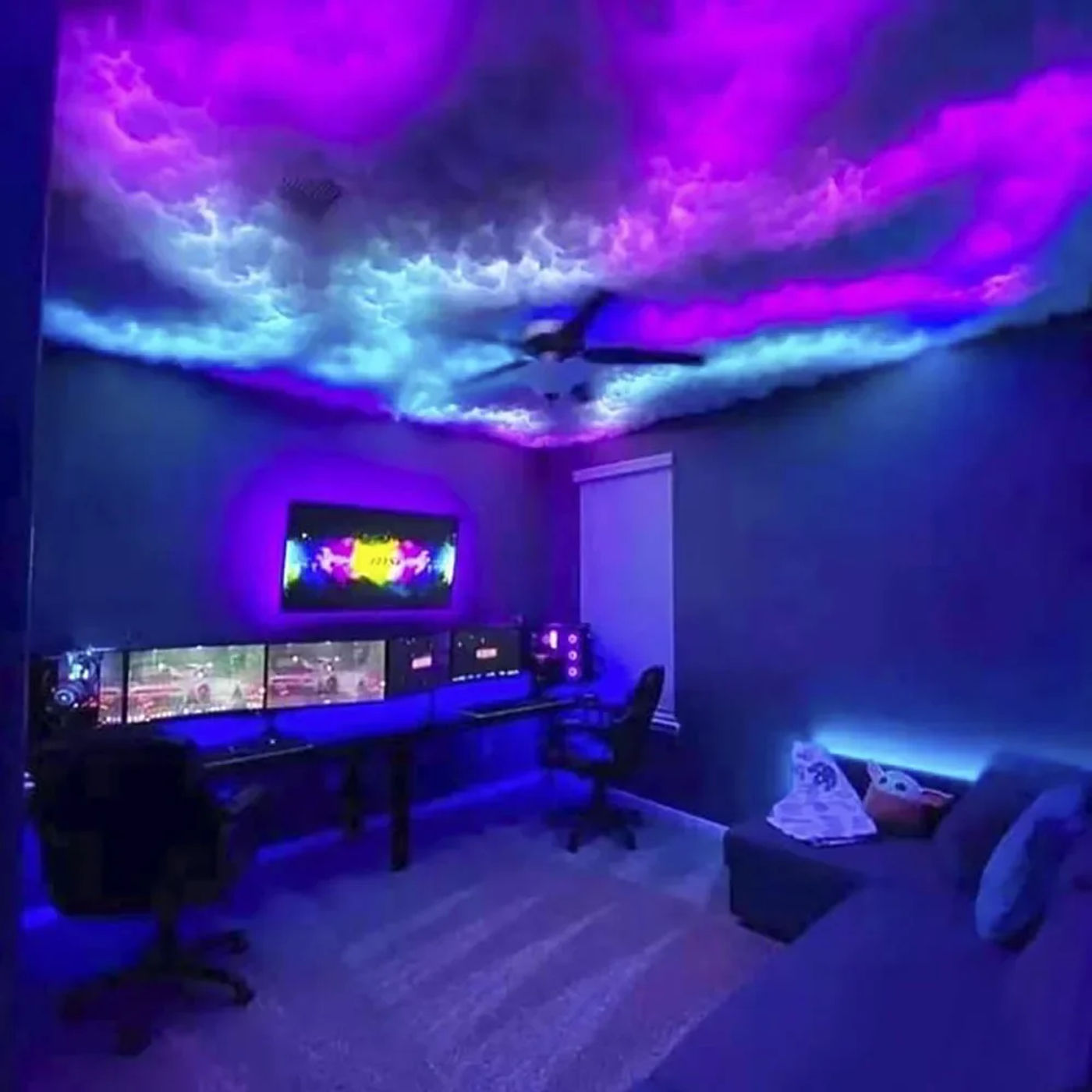 Description Picture 3 of itemRGB Thunder Cloud Lamp Led , DIY Creative Cloud Lights Strip， Gaming Room Wall Light Bar Atmosphere Party Festival Decor Lights