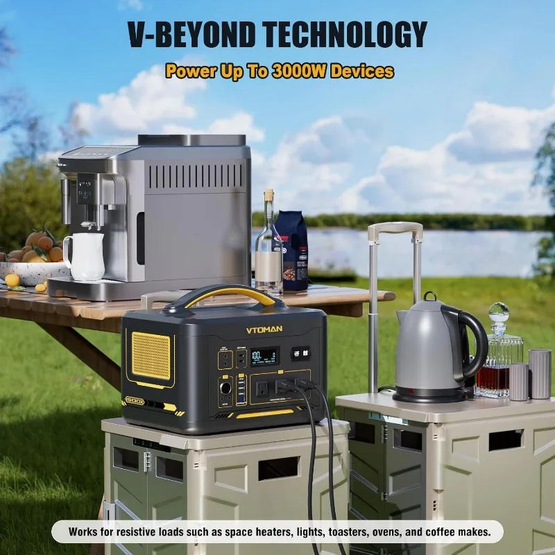 Description Picture 5 of item1500W Solar Generator with 110W Panels Included 828Wh Portable Power Station & 110W Portable Solar Panel LiFePO4 Battery Pack