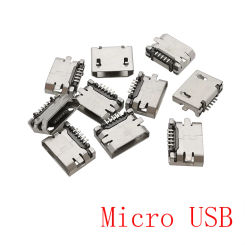 10Pcs 5Pin Micro USB Type B Female SMD Soldering Port Jack Tail Socket for Android Phone Data Connector Repair Replacement