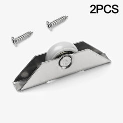 2Pcs Cabinet Glass Sliding Door Roller Clamp Pulley Wheel For Glass Door Screen Window Door Sliding Wheel Cabinet Door Wheel