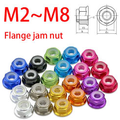 1/3/5pcs Aluminum Rivet Nuts M2 M2.5 M3 M4 M5 M6 M8colorful aluminum Alloy Flange Nut Nylon Insert Lock Nut  RC Model Nuts
