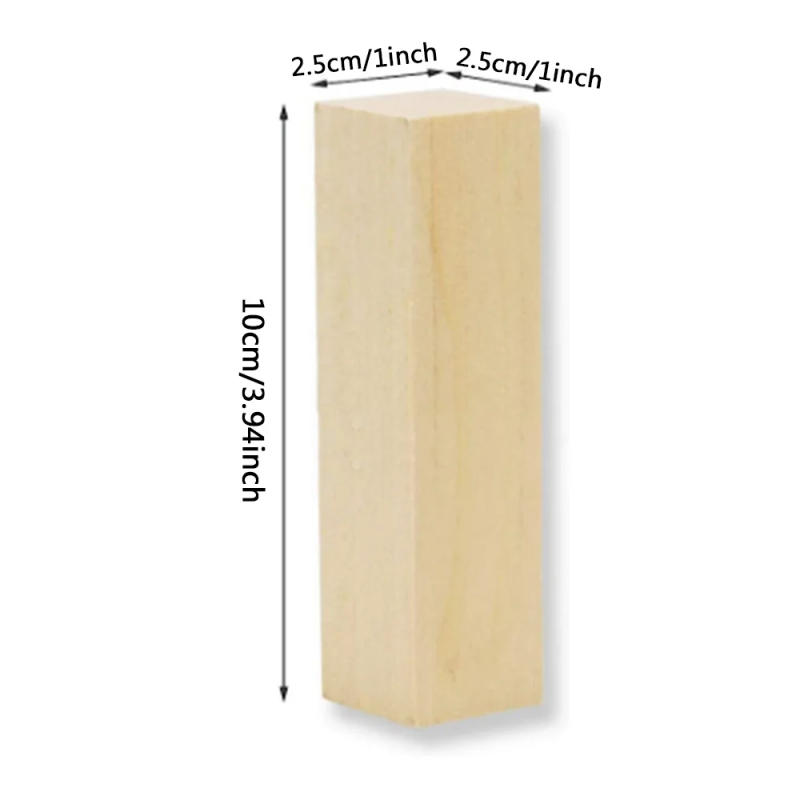 Description Picture 3 of itemPractice Wood Carving Block Basswood Original Solid Wood Carving Blocks Kit Square Wooden Bar Strips Hobby Custom Diy Crafts