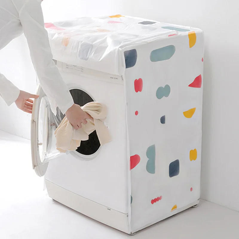 Description Picture 6 of itemDrum Washing Machine Dust Cover Cute Cartoon Print Transparent Waterproof Covers Household Dust Cloth For Washing Machine New