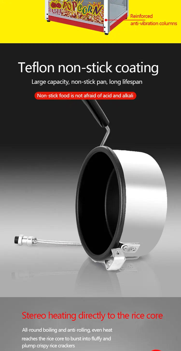 Description Picture 6 of itemCompetitive Price Portable Commercial Electric Automatic Stainless Steel Popcorn Maker Machine