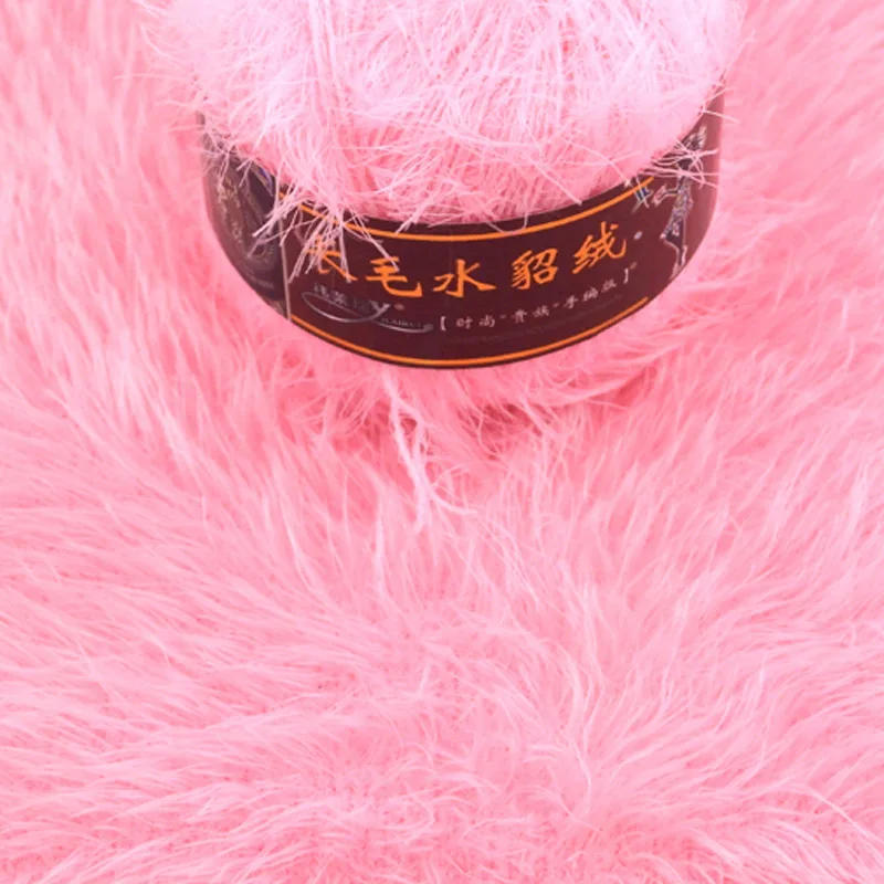 Description Picture 6 of item50g/pcs Faux Mink Velvet Yarn DIY Hand Knitting Crochet Sweater Scarf  Needle Thread 30m/33yd 60% Mink velvet 40% Polyamide silk