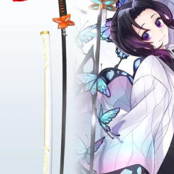 72/104cm Demon Slayer Shinobu Katana Kimetsu No Yaiba Tanjirou Cosplay Prop Ninja Knife Real Japanese Samurai Sword Kid Toy Gift