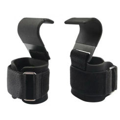 1PC Weight Lifting Hook Grips with Wrist Wraps Gym Hand-Bar Wrist Strap  Fitness Hook Weight Strap Pull-Ups Power Lifting Gloves