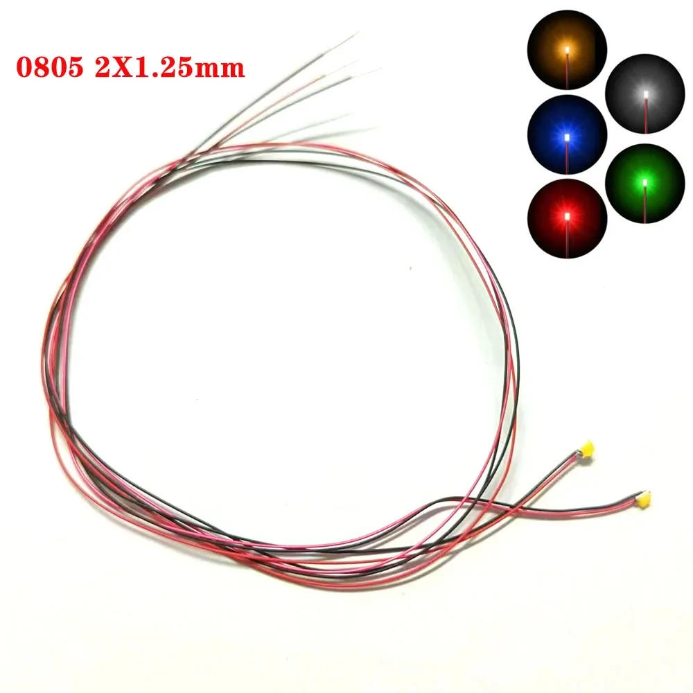 Description Picture 4 of item30Pcs 0402 0603 DIY Micro SMD Led Lamp Wired Led Pre-Soldered Micro Litz Wired Chip 30cm 3V Railway Scenes Model Building Kits