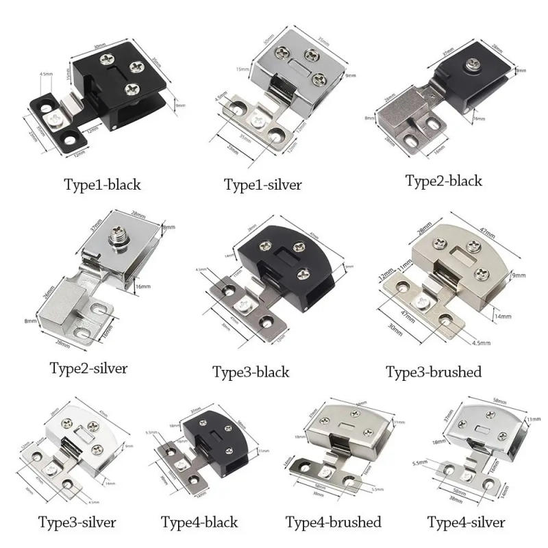 Description Picture 3 of itemMetal Glass Clip Hinge Furniture Accessories Hinge Protector Display Cabinet Hinge Multifunctional Hardware Glass Door Clamp