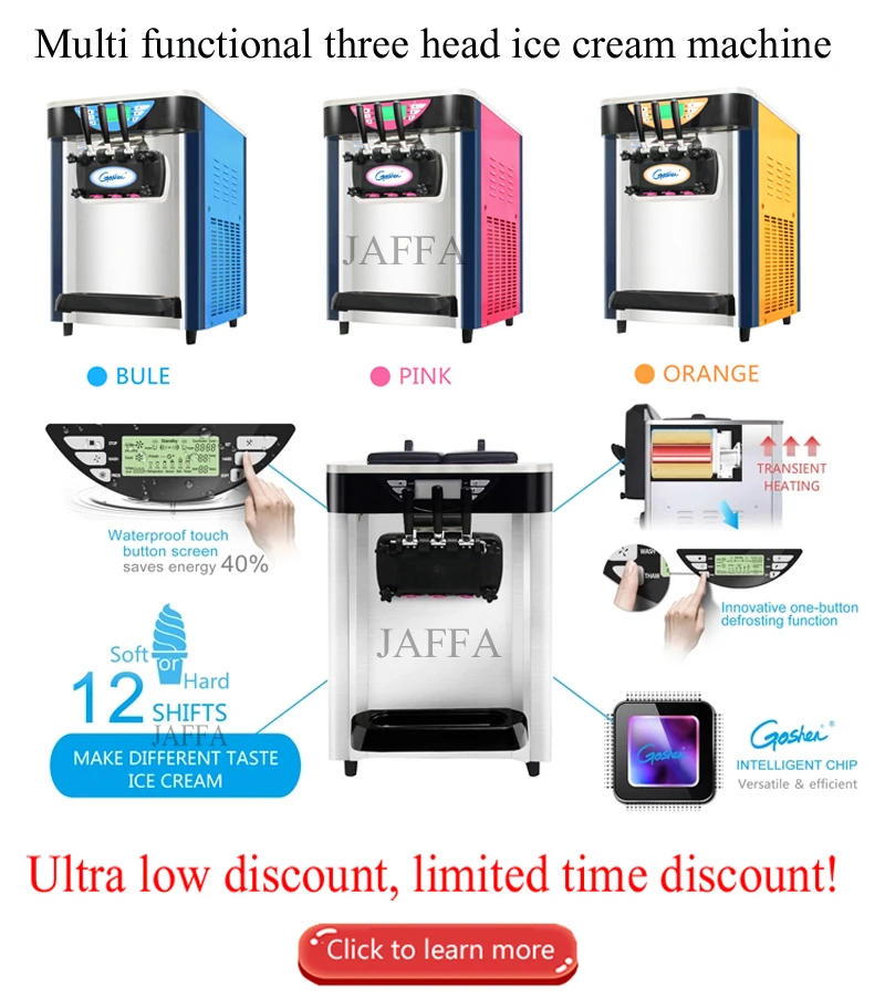 Description Picture 2 of itemIce Cream Machine Table Top Hard Ice Cream Yogurt Maker 1400W Automatic Benchtop Gelato Home Appliance Commercial