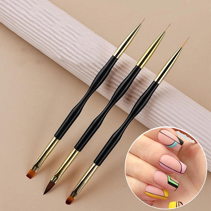 Description Picture 4 of item1/3PCS Ultra-Thin Line Drawing Pen French Stripe Nail Art Liner Brush Set Tips Dual End Uv Gel Painting Brushes Manicure Tools