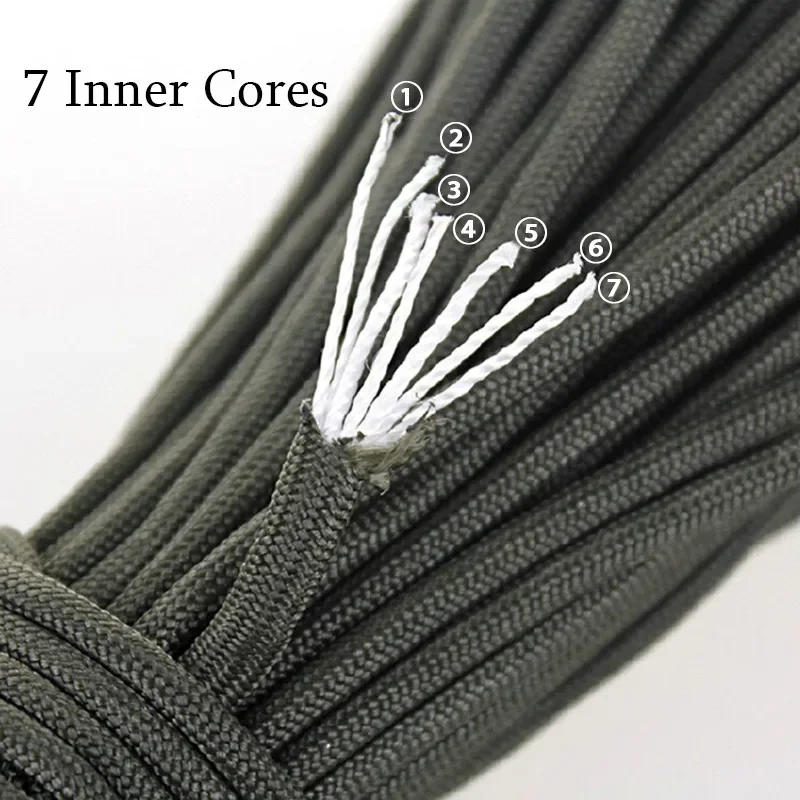 Description Picture 5 of itemParacord Cord 3/5/8M Diameter 4mm Outdoor Camping Survival Lanyard Parachute Rope For Hiking Tent Accessories New