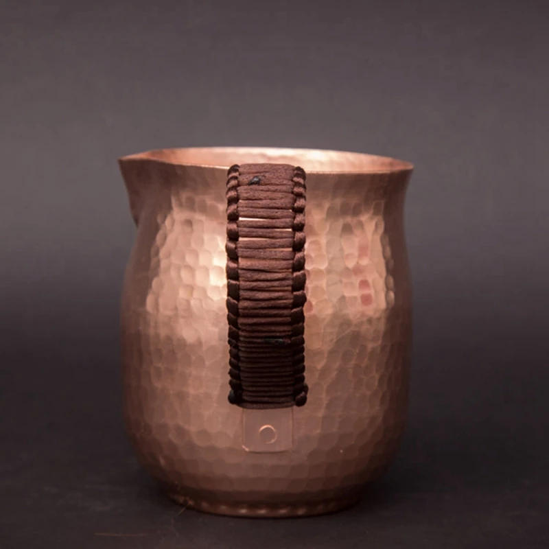 Description Picture 6 of item800Ml Pure Copper Latte Pitcher Hot Milk Cup Copper Mug Water Pots Kettles Hammer Handcraft Drinkware Tableware