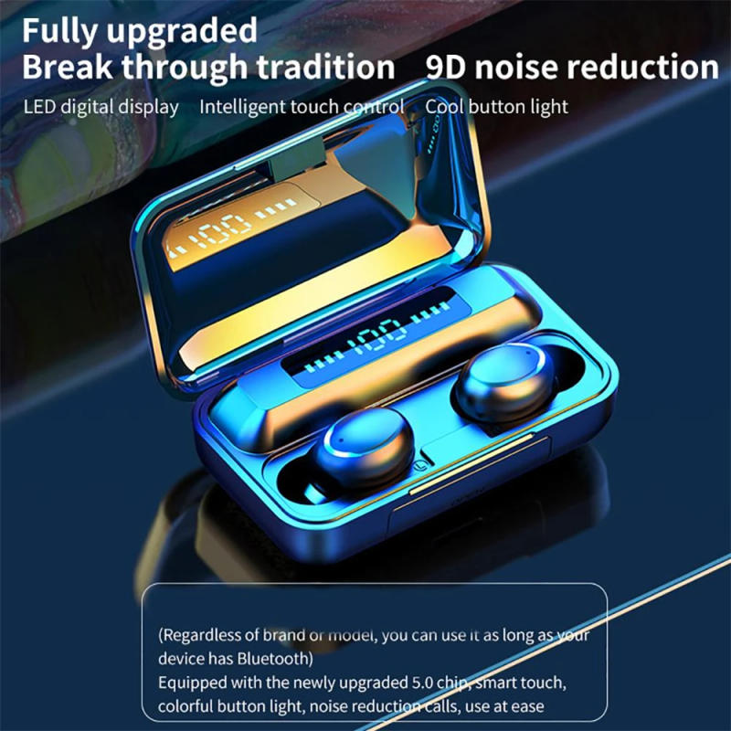 Description Picture 5 of itemF9 Wireless Earphones Bluetooth TWS LED Dislpaly Binaural Headset Waterproof Earbud HD Calling CVC 8.0 Noise Reduction Headphone