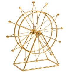 Ferris Wheel Model Gold Shelf Decor Bookshelf Stature Office Desk Decorations Ornaments Statues for Home Iron Clearance
