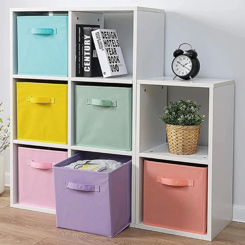 Description Picture 2 of itemCollapsible Cube Storage Organizer Non-woven Cloth Fabric Bin DrawersCloset Organizer Storage Basket Box Bin Shelf 1PC