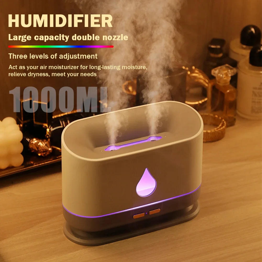 Description Picture 4 of item1L Essential Oil Diffuser Large Capacity Aroma Humidifier Double-nozzle USB Portable Ultrasonic with LED Lamp for Bedroom Home