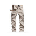 Three dimensional pocket workwear pants for men with multiple pockets outdoor long pants