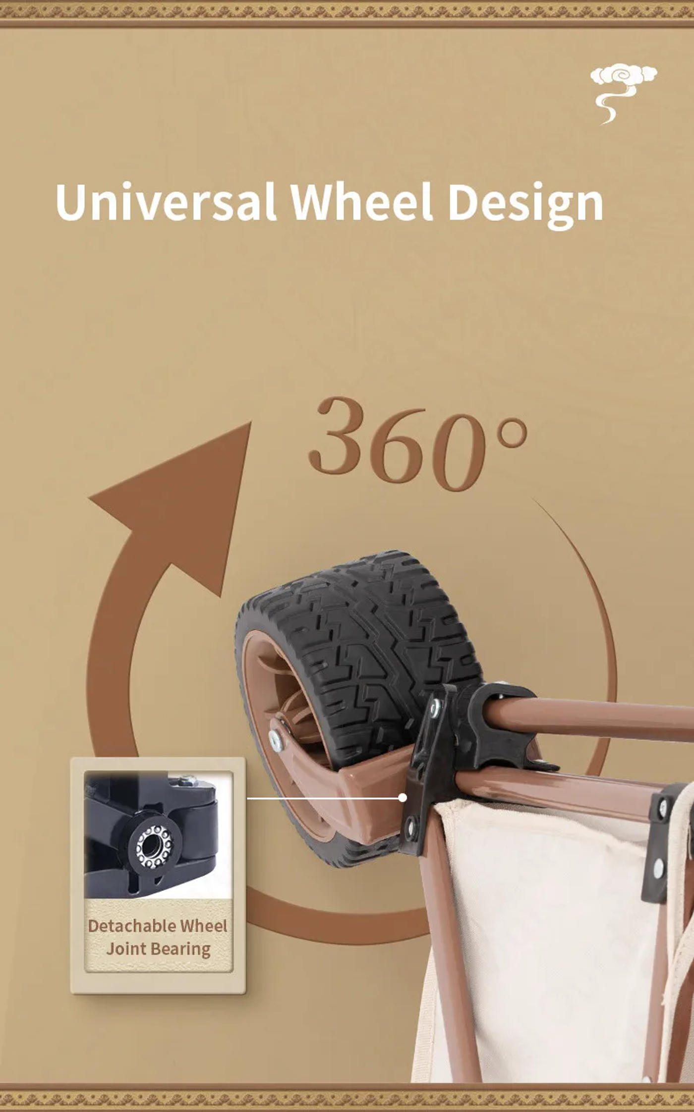 Description Picture 6 of itemNaturehike Folding Trolley Outdoor Camping 140L Loading Capacity Cart Family Travel Table Garden Cart Pet Cart Beach Trolley