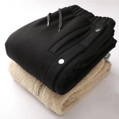 Jogging Bottoms Warm Fleece Men Pants Winter Thickened Sports Man Casual Trousers Y2k Clothing Pockets Pantalones Streetwear