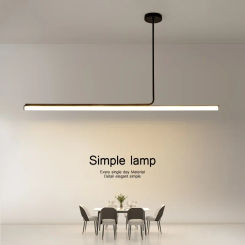 2024 Long Tube Led Chandelier Dimmable Black for Table Dining Room Kitchen Accesories Pendant Lights Minimalist Decor Fixture