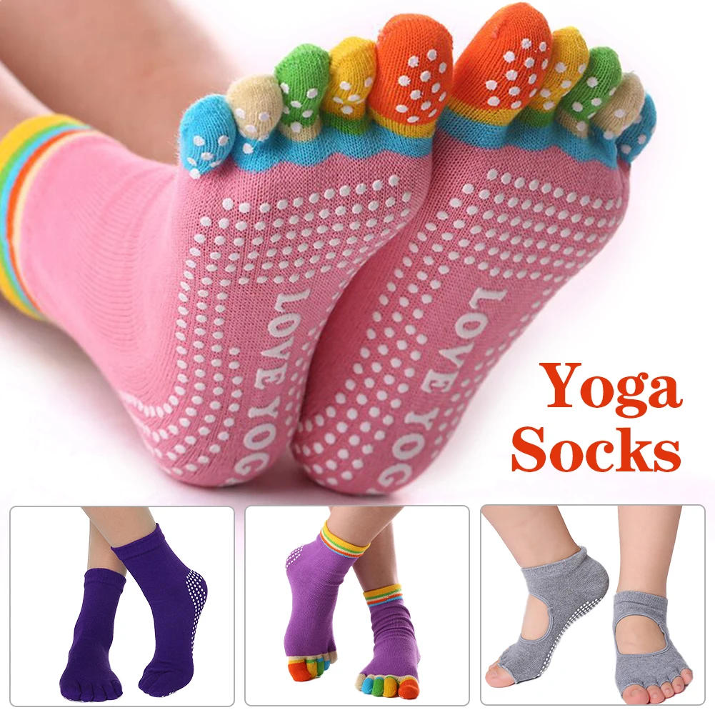 Description Picture 2 of itemWomen Colorful Yoga Socks Non-Slip Ladies Dance Socks Cotton Healthy Sports Five-toed Socks