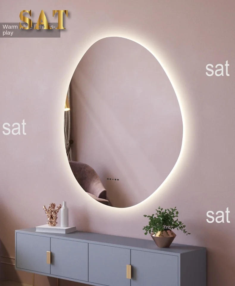 Description Picture 3 of itemSmart Bathroom Mirror Lights Irregular Bright Magnifying Bathroom Mirror Anti Fog Espejos Con Luces Decoration Home