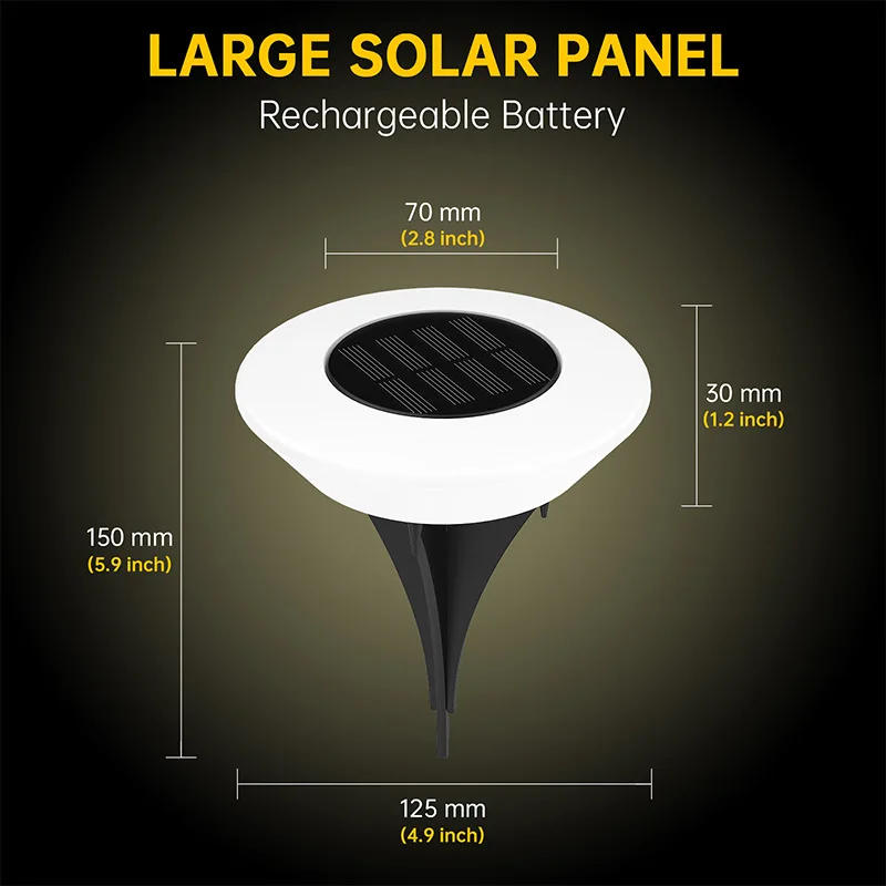 Description Picture 5 of item20PCS Solar Lights,Outdoors Lamp,360° LED Floor Lights IP65 Waterproof with On/Off for Garden,Yard,Backyard,Driveway,Patio,Lawn