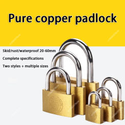 Earth Copper Lock One Cross Copper Padlock Student Desk School Dormitory Cabinet Lock Drawer Lock Electric Meter Lock