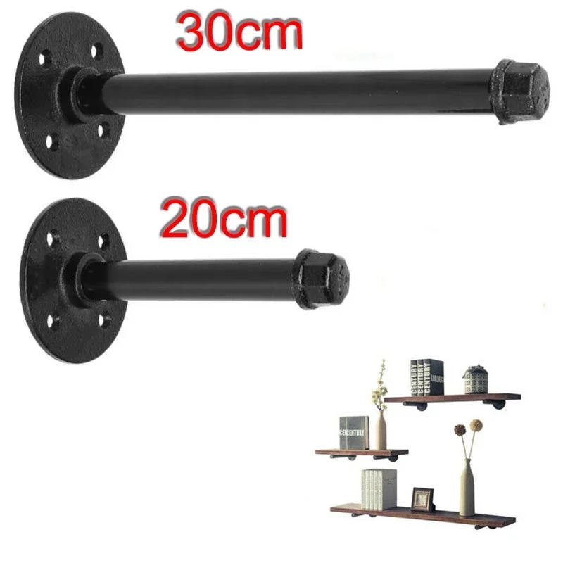 Description Picture 2 of itemWall Storage Shelf Holder Brackets With Screw Book Shelving Industrial Steampunk Iron Pipe Furniture Shelves Holder Racks
