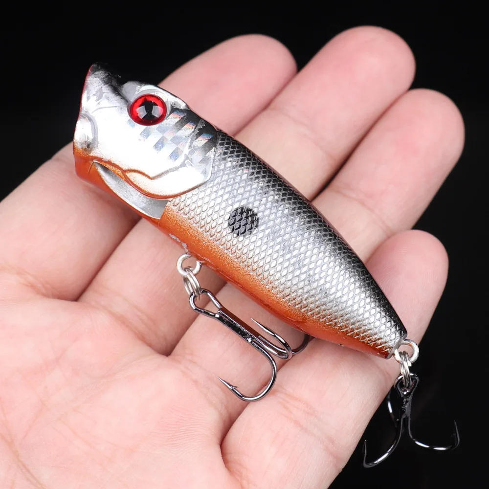 Description Picture 4 of item1 Pcs Fishing Lures Top Water Popper Bait 6.5cm 12g Hard Bait Artificial Wobblers Plastic Fishing Tackle with 6# Hooks