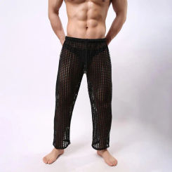 Men Pants Breathable Hollow Out Men's Sport Pants with Elastic Waist for Gym Training Jogging Soft Comfortable Athletic Trousers