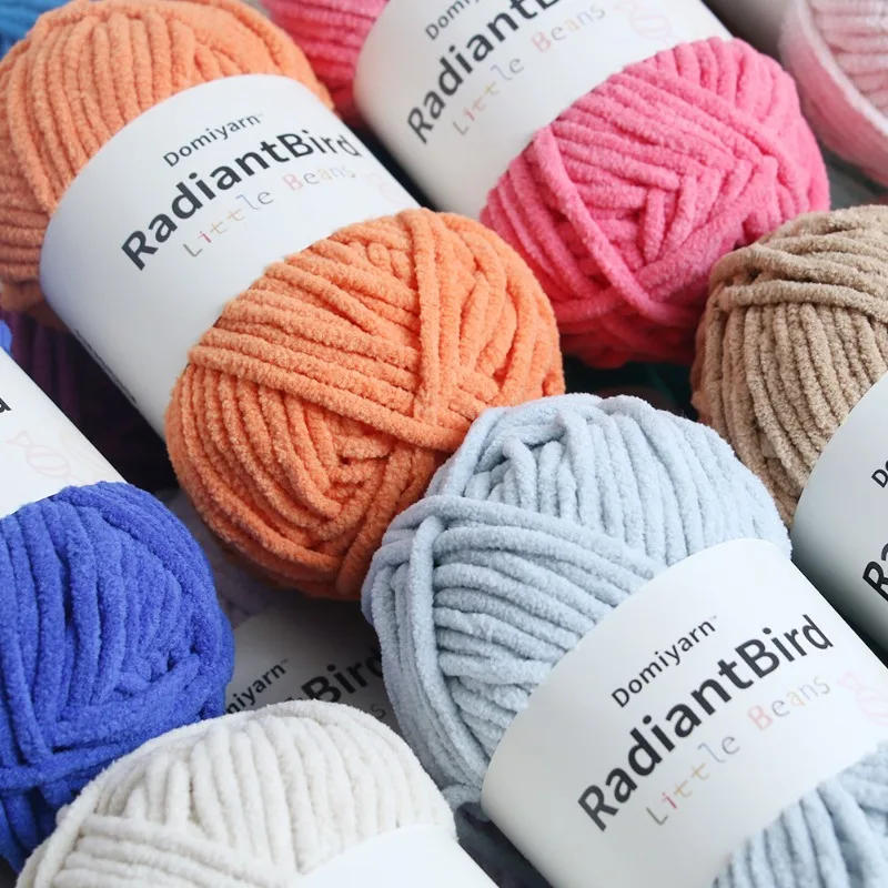 Description Picture 4 of item50g/Ball Yarn for Hand Knitting 3.5mm 1 Ply Soft Thickness Crochet Velvet Yarn Thread Wool DIY Scarf Hat Crochet Yarn