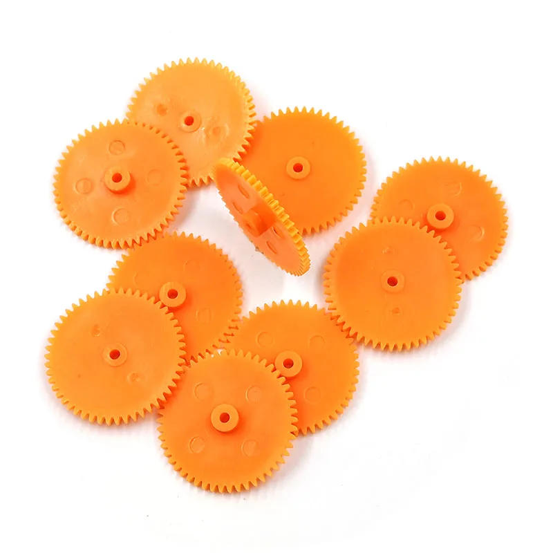 Description Picture 3 of item50T 0.5M Soft Plastic Gear Orange 50 Teeth OD=26mm DIY Toy Power Transmission Pinion Parts 502A