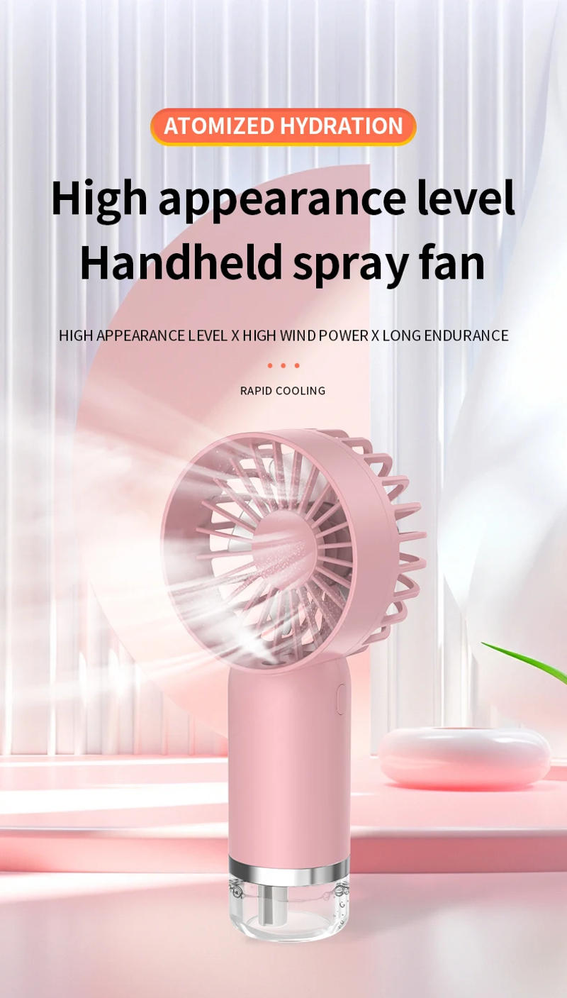 Description Picture 3 of itemHandheld Mini Air Conditioner USB Rechargeable Portable Humidifier Mist Cooler Cooling Spray Humidifier Fan for Home/Office/Dorm