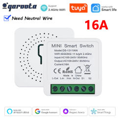 Mini DIY Smart Switch Tuya WiFi Light Switches Module Need Neutral Wire 2 Ways Timer Wireless Breaker Work for Alexa Google Home