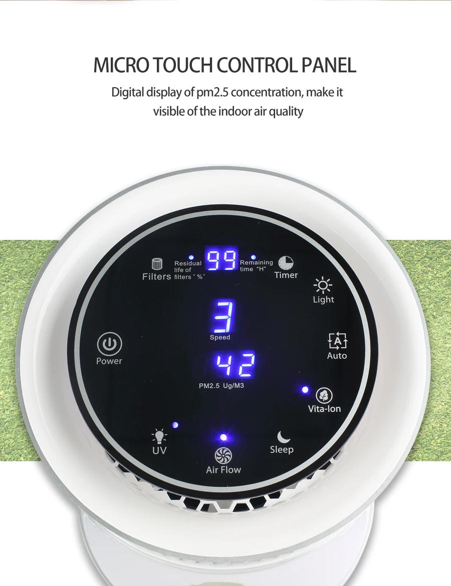 Description Picture 4 of itemRoom air Cleaner Purifiers Anti Pollution Dust Filter Home Desktop Portable air Purifier with HEPA Filter