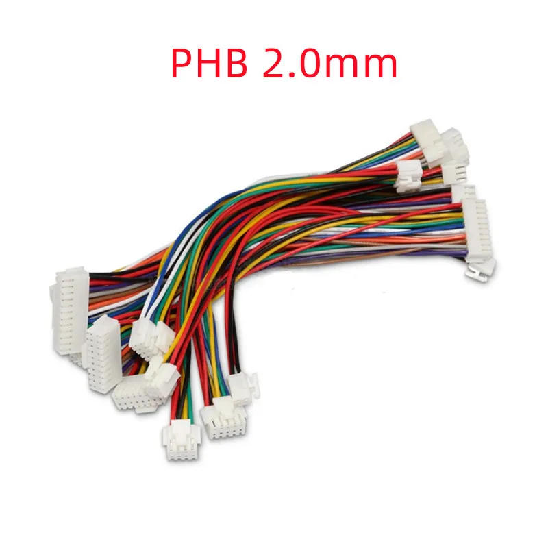 Description Picture 3 of item2pcs PHB2.0 JST 2.0mm Pitch Female Connector Wire Harness witch lock 4p 6p 8p 10p 12p 14P 16P 20P 20CM double head Cable