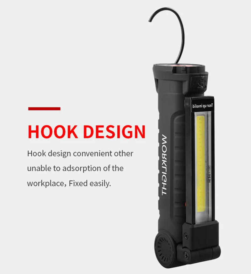 Description Picture 4 of itemFolding LED Work Light Portable Spotlight with Magnetic Base Clip USB Charging Repair Torch Movable Work Light Flashlight