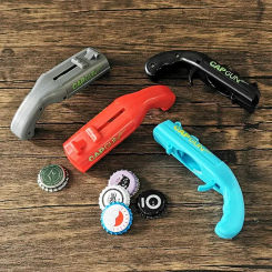 Creative Portable Beer Opener Cap Gun Flying Cap Launcher Bottle Bar Home Tool Drink Opening Gun Shaped Bottle Lid Shooter