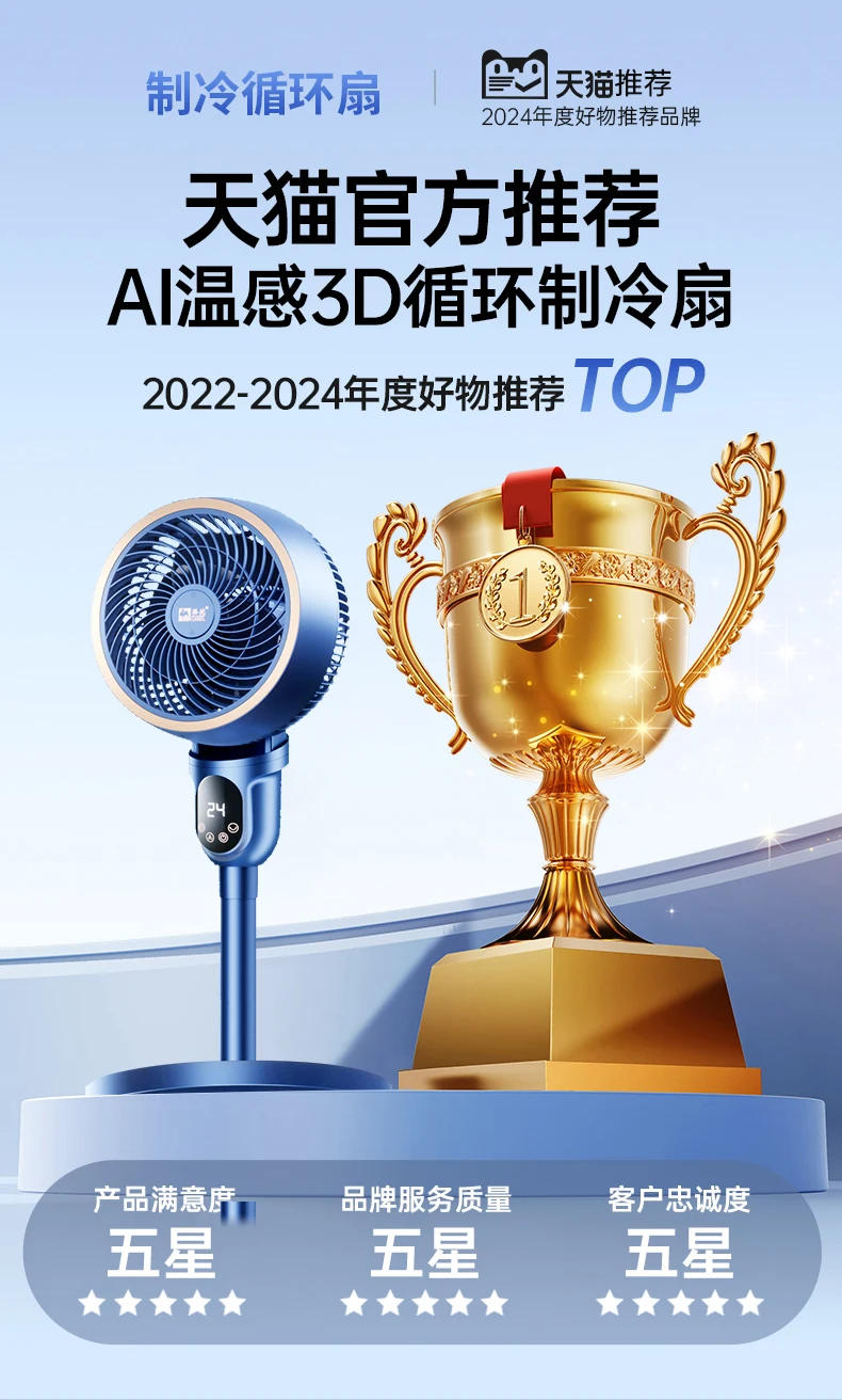 Description Picture 6 of itemElectric fan household ultra-quiet floor fan desktop refrigeration air conditioner high wind circulation fan energy saving 2024