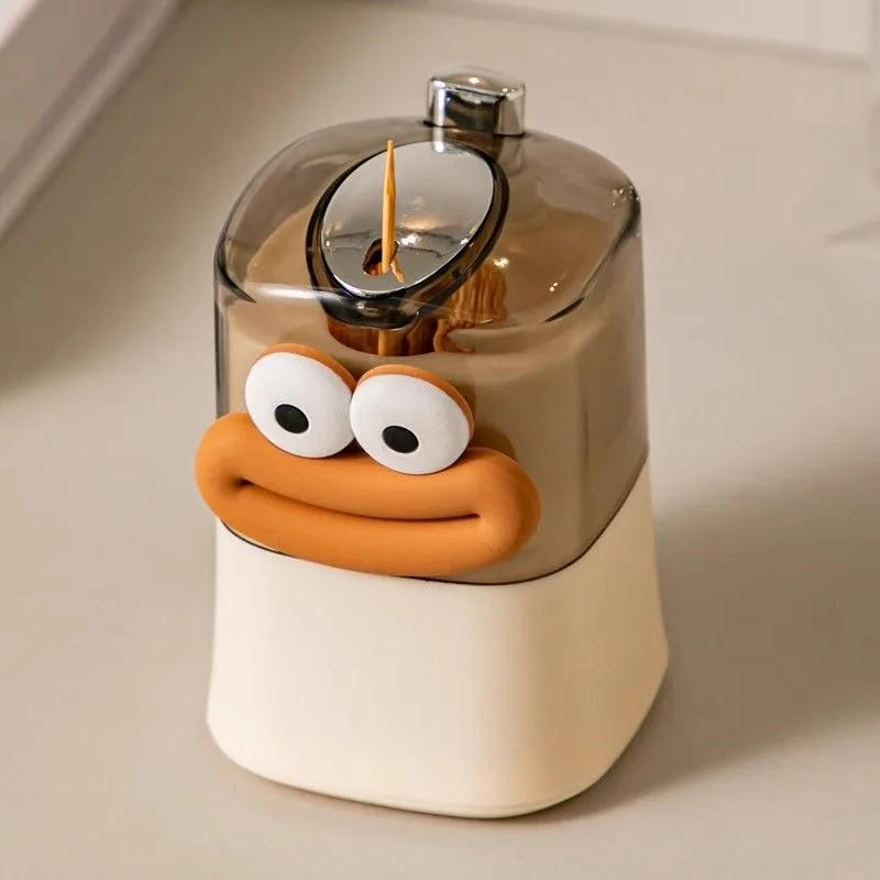Description Picture 2 of itemAuto Pop-Up Plastic Toothpick Holder Cute Cartoon Animal Toothpick Storage Box Automatic Toothpick Container Dispenser