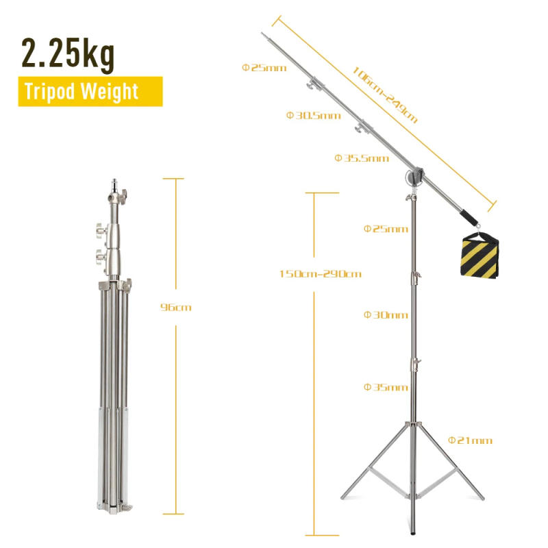 Description Picture 6 of item290cm Tripod for Camera Aluminum Alloy Light Stand Portable Stand For Ring Light Live Youtube Cellphone Video & Photography Soft